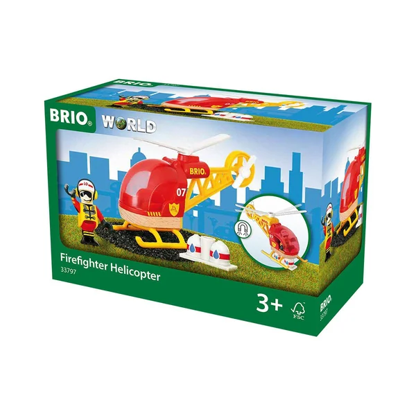 Village Brio : Hélicoptère des pompiers en bois