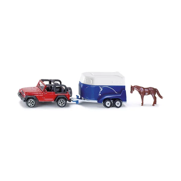 Voiture avec remorque à chevaux